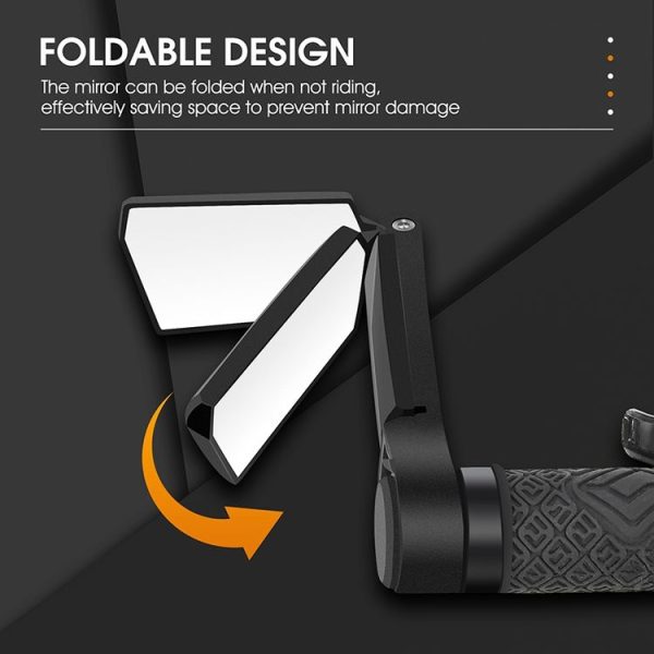 WEST BIKING Bicycle Handlebar Folding Mirror (Black) - Image 6