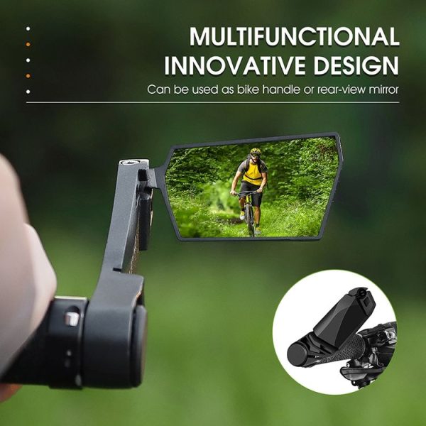 WEST BIKING Bicycle Handlebar Folding Mirror (Black) - Image 7