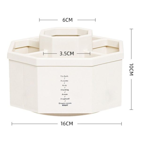 Simple Modern Large Capacity Office Desktop Storage Pen Holder, Colour: Frosted Transparent Rotary - Image 3