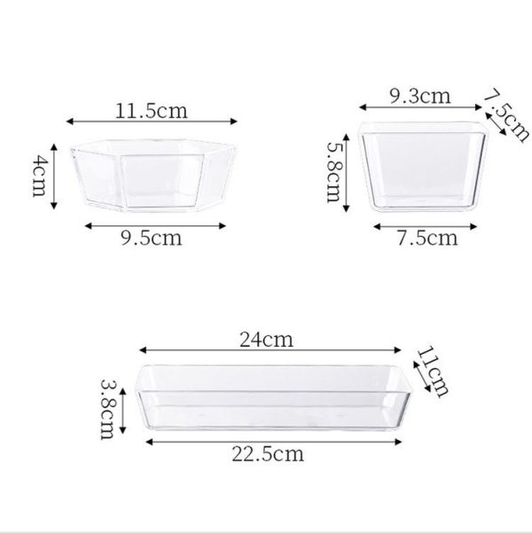 2 PCS Geometric Snack Plate, Style: Rectangular (Transparent) - Image 3