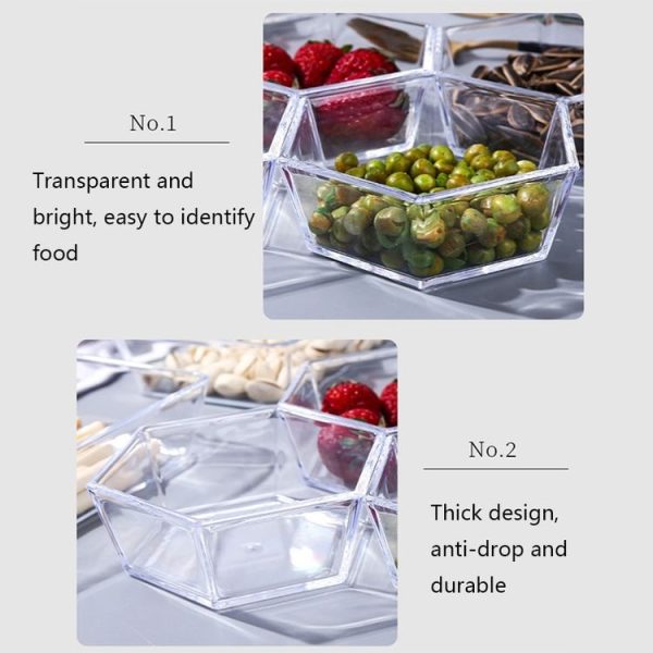 2 PCS Geometric Snack Plate, Style: Rectangular (Transparent) - Image 4