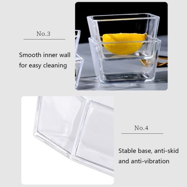 2 PCS Geometric Snack Plate, Style: Rectangular (Transparent) - Image 5