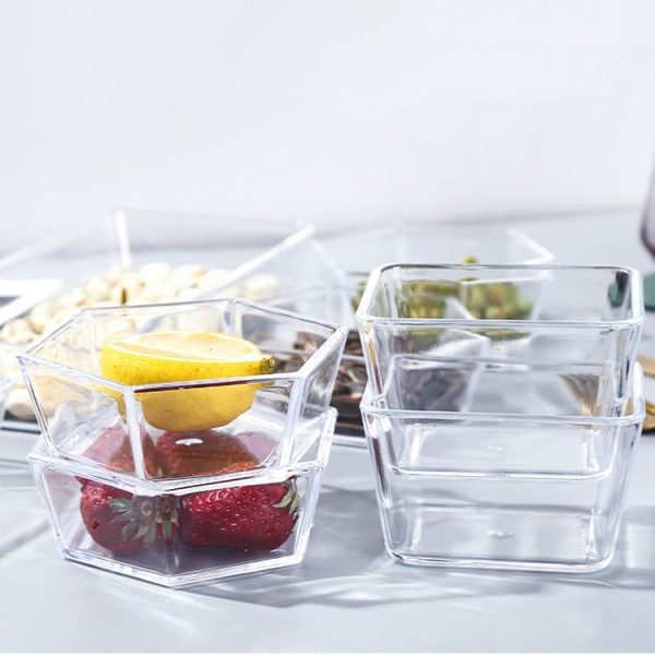 2 PCS Geometric Snack Plate, Style: Rectangular (Transparent) - Image 6