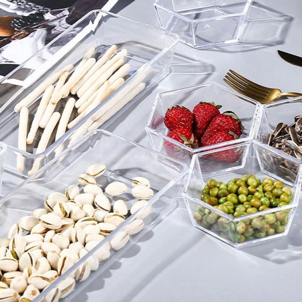 2 PCS Geometric Snack Plate, Style: Rectangular (Transparent) - Image 7
