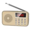 Y-619 FM / AM Mini Radio MP3 Rechargeable Music Player Support TF / SD Card with LED Display (Gold)