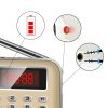Y-619 FM / AM Mini Radio MP3 Rechargeable Music Player Support TF / SD Card with LED Display (Gold) - Image 5