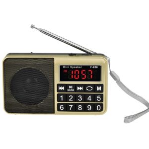 Y-928 FM Radio LED Display MP3 Support TF Card U Disk (Gold)