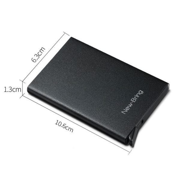 NEWBRING Metal Wallet Automatic Pop-up Anti-degaussing Card Holder, Colour: Gray With Back Stickers - Image 3