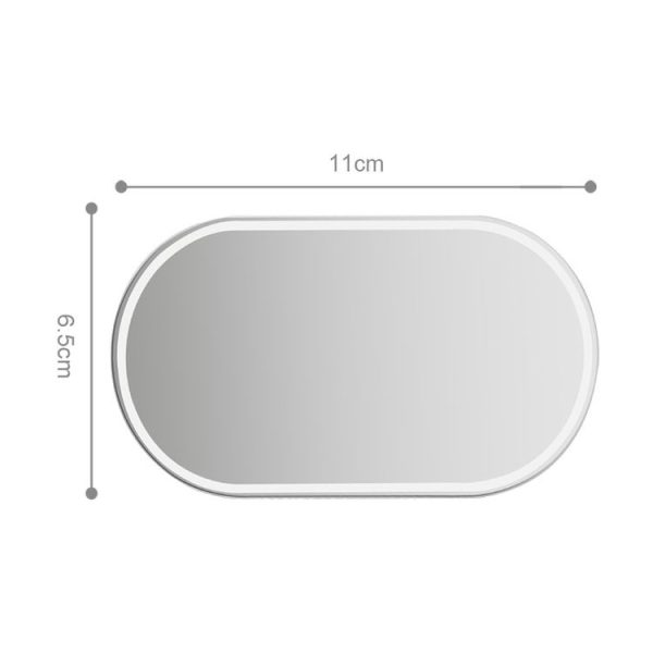 Sun Visor High-Definition Mirror Stainless Steel Makeup Mirror Oval Small - Image 2