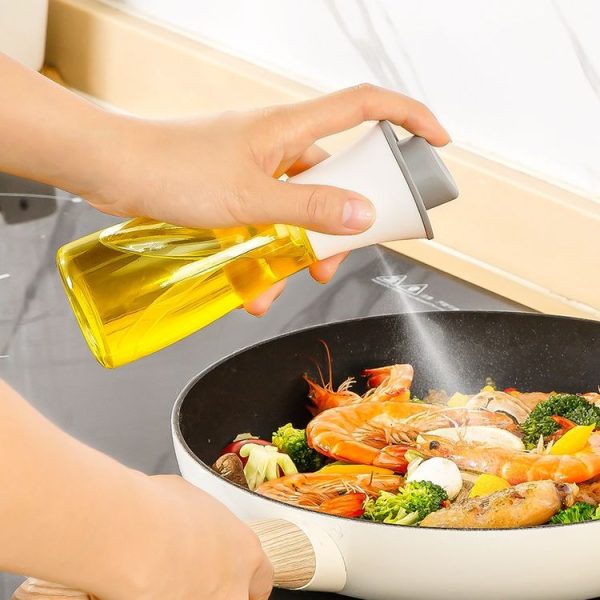 Large-caliber Press-type Cooking Barbecue Oil Spray Bottle (White) - Image 6