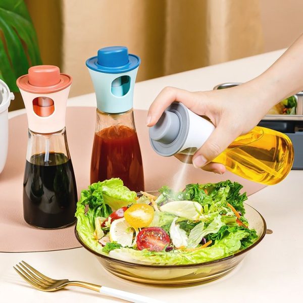 Large-caliber Press-type Cooking Barbecue Oil Spray Bottle (White) - Image 7