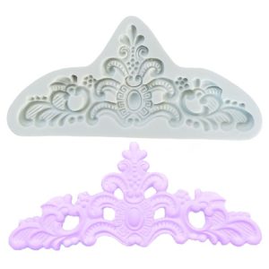 Retro Embossed Fondant Chocolate Cake Silicone Mold (Grey)