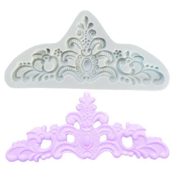 Retro Embossed Fondant Chocolate Cake Silicone Mold (Grey)