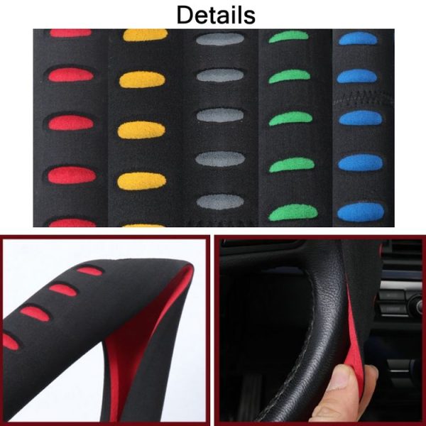 Sports Punched EVA Car Steering Wheel Cover, Size: 38cm (Green) - Image 3