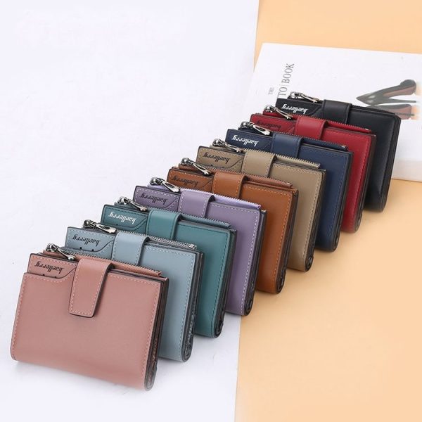 Baellerry N5013 Ladies Cropped Wallet Multi-Card Slot Zipper Buckle Coin Purse (Light Blue) - Image 2