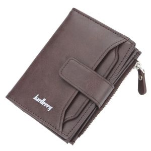 Baellerry D3218 Men Short Multi-Card Slot Zipper Wallet Large Capacity Card Holder (Brown)