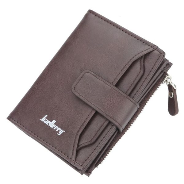 Baellerry D3218 Men Short Multi-Card Slot Zipper Wallet Large Capacity Card Holder (Brown)