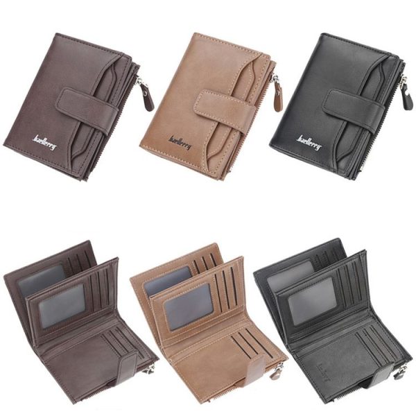 Baellerry D3218 Men Short Multi-Card Slot Zipper Wallet Large Capacity Card Holder (Brown) - Image 2