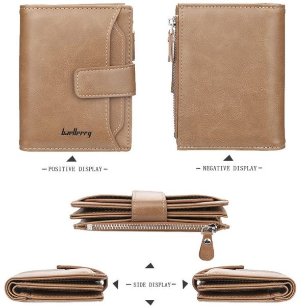 Baellerry D3218 Men Short Multi-Card Slot Zipper Wallet Large Capacity Card Holder (Brown) - Image 5