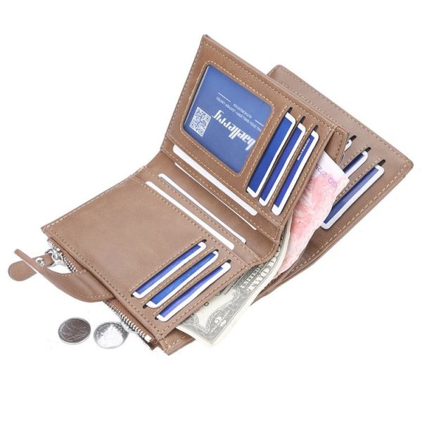 Baellerry D3218 Men Short Multi-Card Slot Zipper Wallet Large Capacity Card Holder (Brown) - Image 7