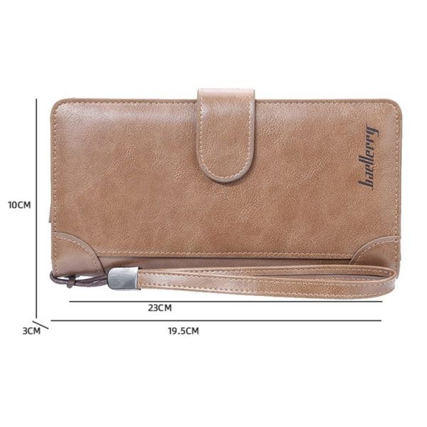 Baellerry S6701 Men Wallet Business Multi-card Mid-length Clutch Buckle Zipper Coin Purse (Brown) - Image 3