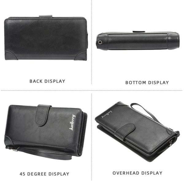 Baellerry S6701 Men Wallet Business Multi-card Mid-length Clutch Buckle Zipper Coin Purse (Brown) - Image 4