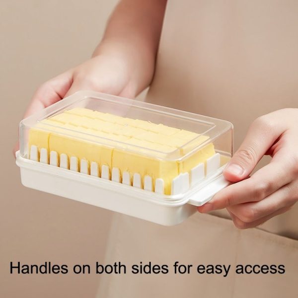Transparent Large Capacity Butter Cut Storage Box (White) - Image 2