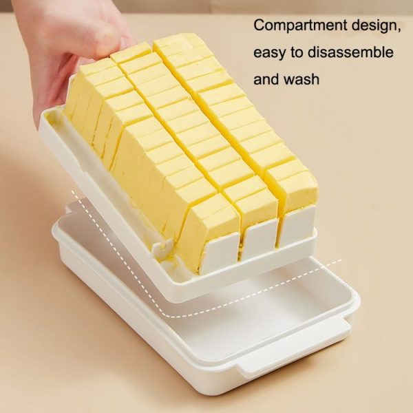 Transparent Large Capacity Butter Cut Storage Box (White) - Image 4