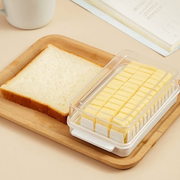 Transparent Large Capacity Butter Cut Storage Box (White) - Image 5