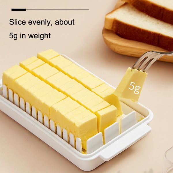Transparent Large Capacity Butter Cut Storage Box (White) - Image 6