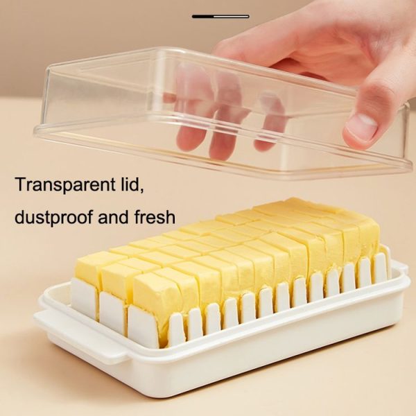Transparent Large Capacity Butter Cut Storage Box (White) - Image 7
