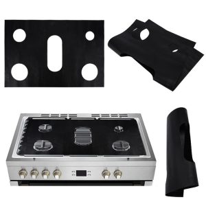 Gas Stove 5-hole Oil-proof Pad Teflon Protective Cover Anti-dirty Pad, Size: 0.2mm (Black)