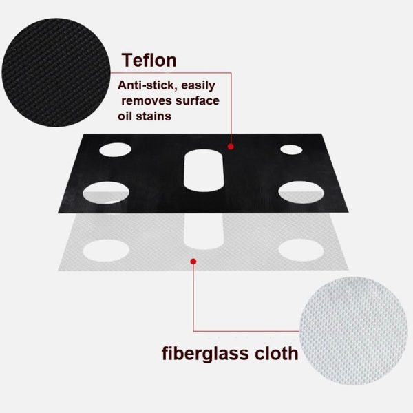 Gas Stove 5-hole Oil-proof Pad Teflon Protective Cover Anti-dirty Pad, Size: 0.3mm (Black) - Image 4