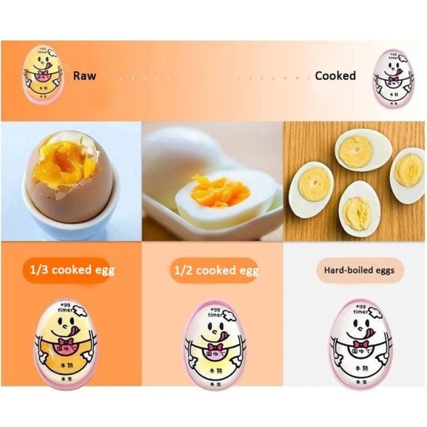 Boiled Egg Timer Reminder Color-changing Cartoon Egg Timer, Specification: Pink Chick - Image 5