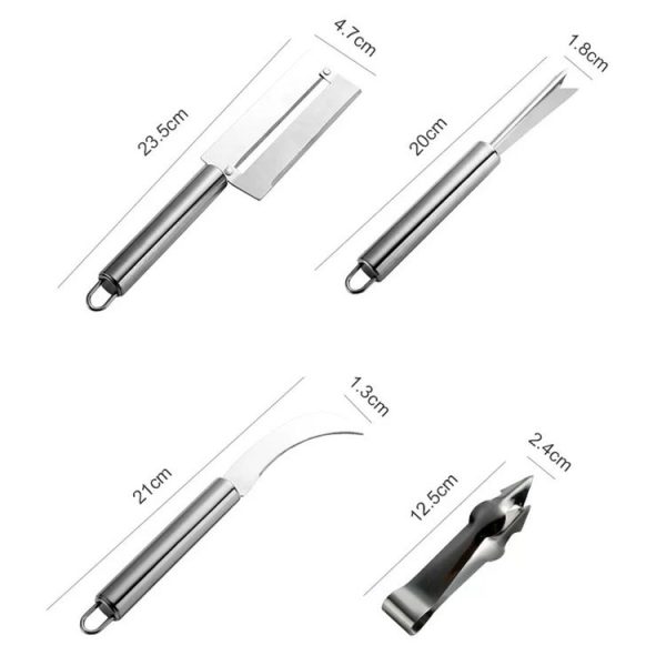 4 In 1 Stainless Steel Pineapple Knife Fruit Knife Sugar Cane Peeler - Image 5
