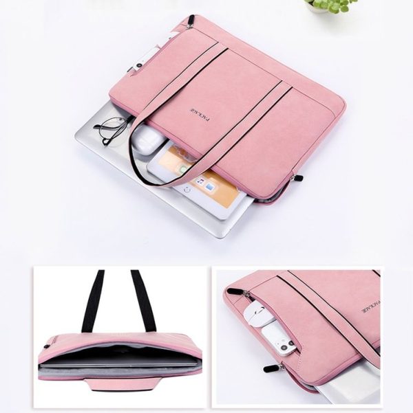 Q5 PU Waterproof and Wear-resistant Laptop Liner Bag, Size: 13 / 13.3 inch (Pink) - Image 3