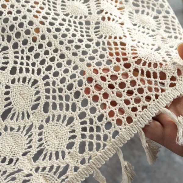 Widened And Stitched Rustic Knitted Hollow Tablecloth, Size: 30x280cm (Phoenix Double Stitching) - Image 3