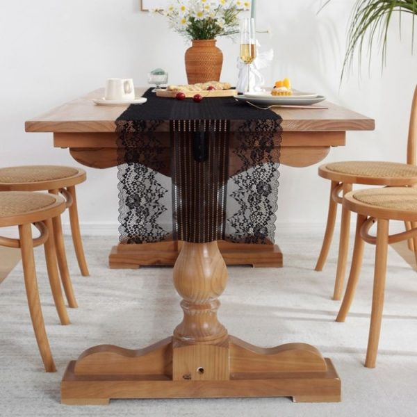 Romantic Lace Table Runner Wedding Decoration, Size: 300cm (Black Lace) - Image 4
