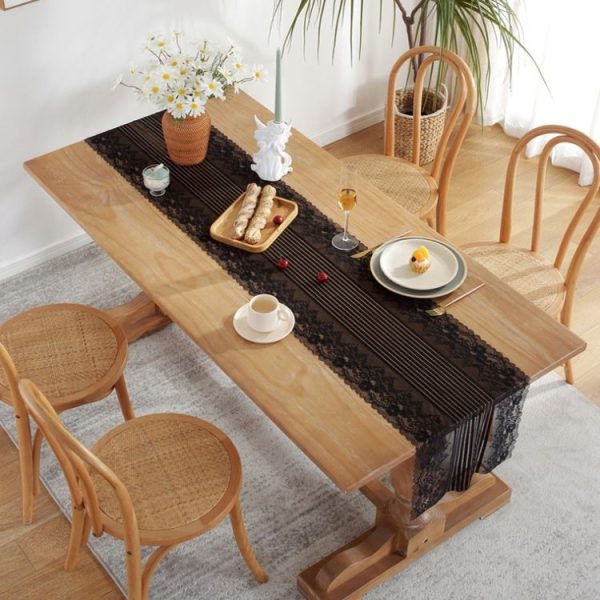 Romantic Lace Table Runner Wedding Decoration, Size: 300cm (Black Lace) - Image 5