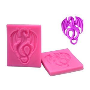 2 PCS Pterodactyl Chocolate Cake Clay Decoration DIY Silicone Mold (Large Pink)