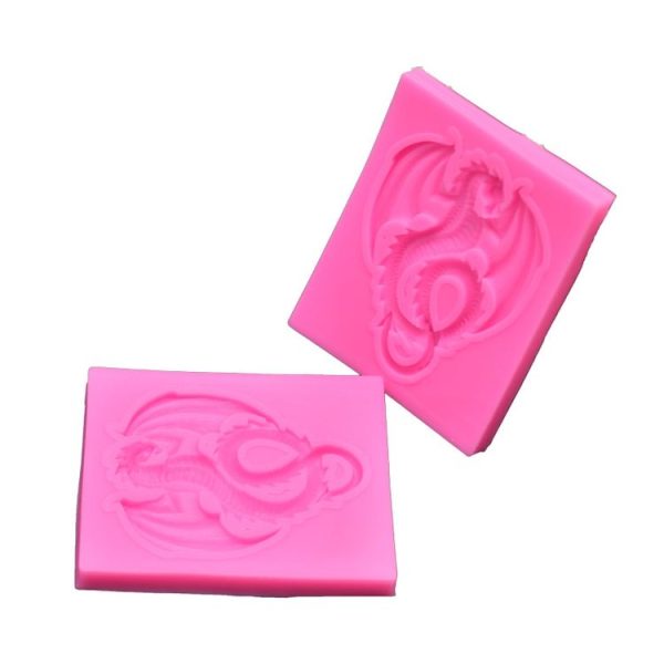 2 PCS Pterodactyl Chocolate Cake Clay Decoration DIY Silicone Mold (Large Pink) - Image 2