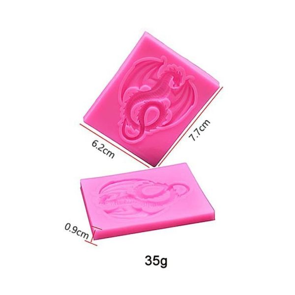 2 PCS Pterodactyl Chocolate Cake Clay Decoration DIY Silicone Mold (Large Pink) - Image 3