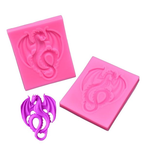 2 PCS Pterodactyl Chocolate Cake Clay Decoration DIY Silicone Mold (Large Pink) - Image 4