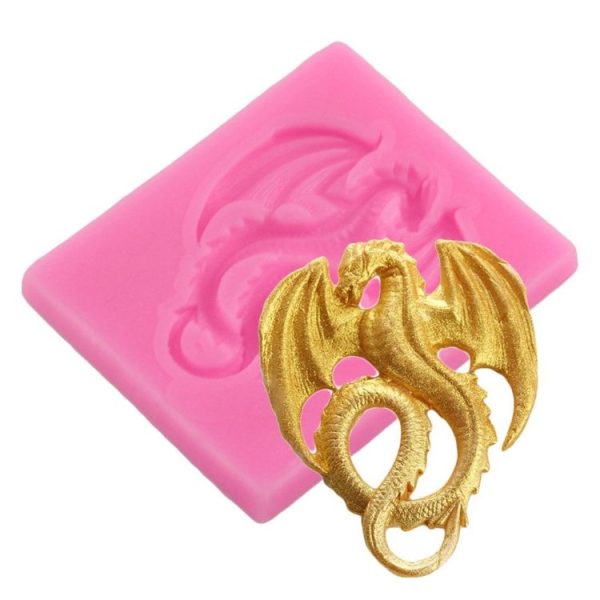 2 PCS Pterodactyl Chocolate Cake Clay Decoration DIY Silicone Mold (Large Pink) - Image 5