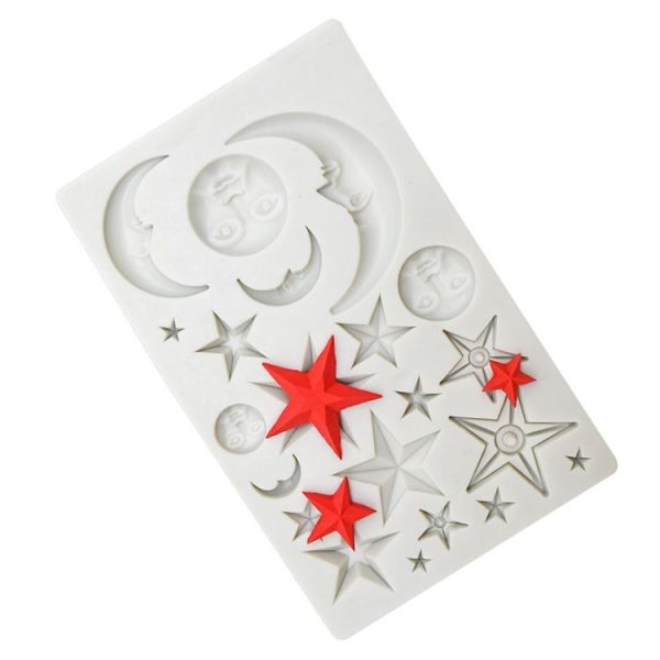 Star Moon Face Chocolate Clay DIY Silicone Mold (Pink) - Image 4