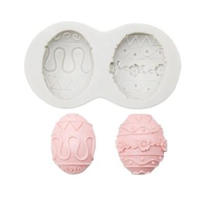 2 PCS Easter Bunny Egg Chocolate Baking Clay Silicone Mold, Specification: Double Egg