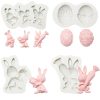 2 PCS Easter Bunny Egg Chocolate Baking Clay Silicone Mold, Specification: Carrot Rabbit - Image 2