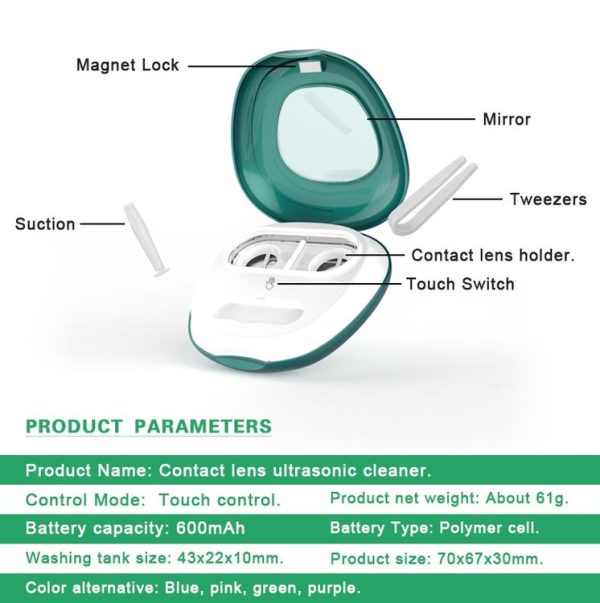BAKU BA-2030 Portable Ultrasonic Contact Lens Cleaner (Purple) - Image 5