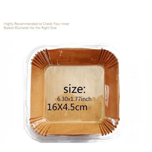 50pcs / Box Air Fryer Liner Baking Oil-absorbing Oil-proof Paper Tray (Normal Color) - Image 2