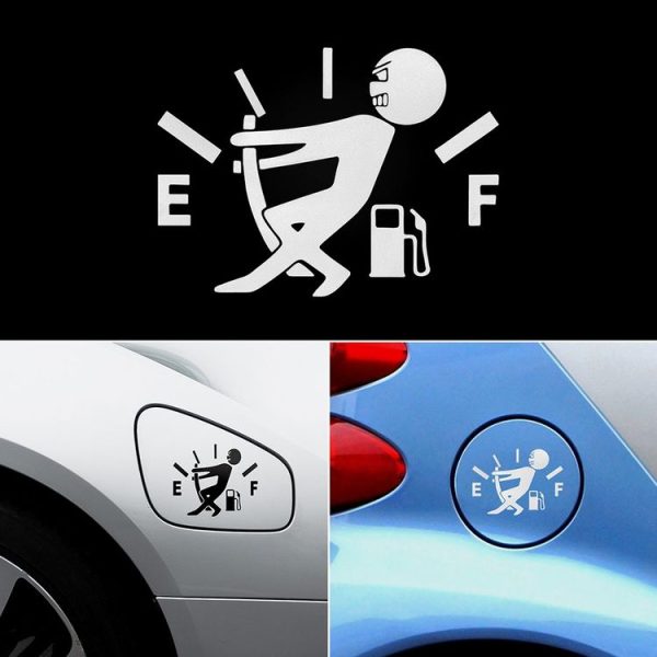 Pull Fuel Tank Pointer To Full Hellaflush Reflective Vinyl Car Sticker (Silver White) - Image 4
